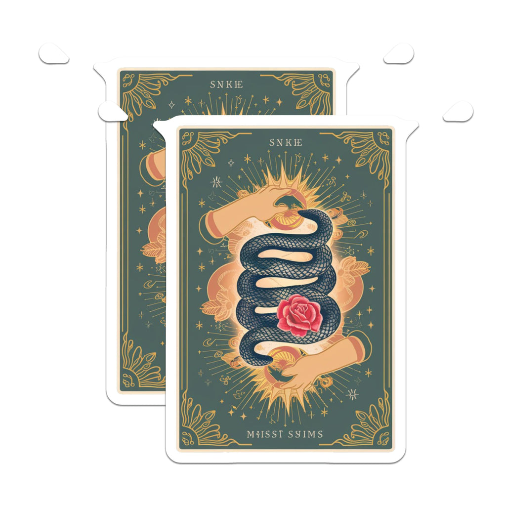 (2 Pack) Mystic Snake Rose Magnets - Tarot Card Esoteric Art - Occult Celestial Decor - 5 Inches On Longest Side - Thick Durable Magnet - Made in USA - MAG22994