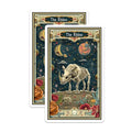 (2 Pack) The Rhino Stickers - Vintage Rhino Skeleton Art - Space-Themed Sticker - 5" On Longest Side - Sticks to Smooth Flat Surfaces - Made in USA - BMCS3674