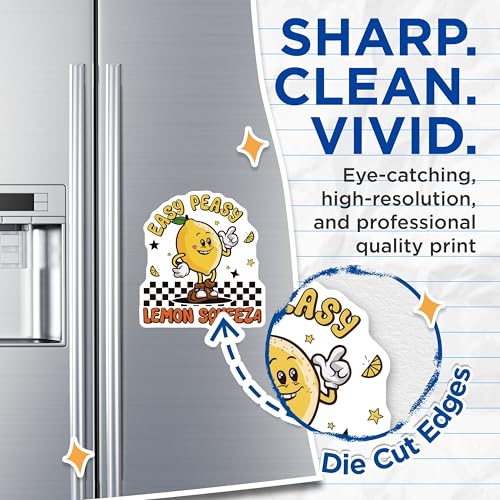 (2 Pack) Easy Peasy Lemon Squeezy Magnets Magnets - Fun Kitchen Decor Magnet - 5" On Longest Side - Made in USA - Sticks to Refrigerators & Metal Surfaces - MAG8723