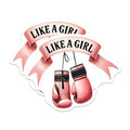 (2 Pack) Like A Girl Magnets Magnets - Empowerment Decor - Motivational Boxing Design - 5" On Longest Side - Made in USA - Sticks to Refrigerators & Metal Surfaces - MAG8355