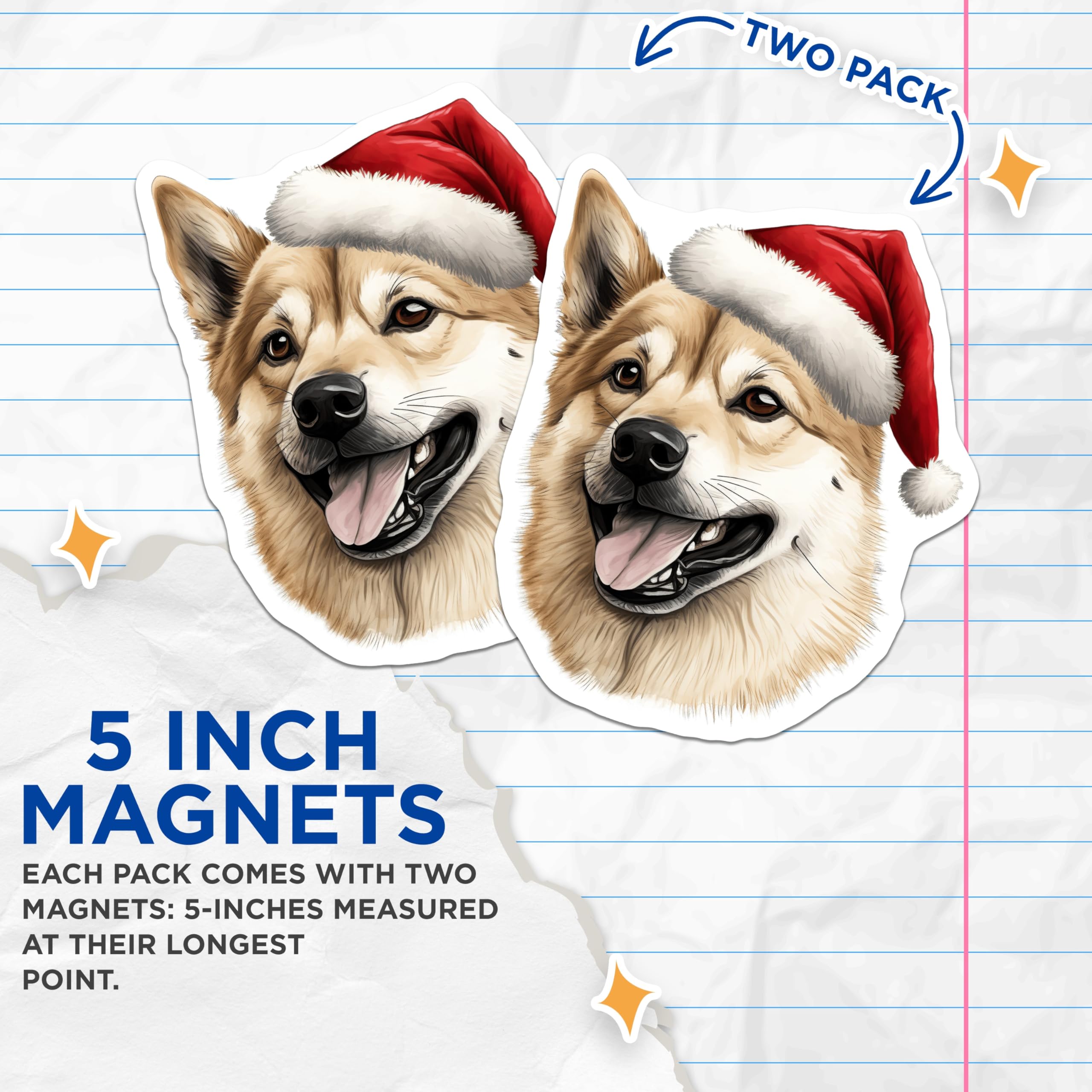 (2 Pack) Christmas Corgi Dog Magnets - Santa Hat Holiday Decor - Festive Pet Accessories for Corgi Owners - 5 Inches On Longest Side - Thick Durable Magnet - Made in USA - MAG25729