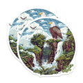 (2 Pack) Majestic Eagle Waterfall Magnets - Lush Jungle Scenery - Wildlife Nature Decor - 5 Inches On Longest Side - Thick Durable Magnet - Made in USA - MAG39888