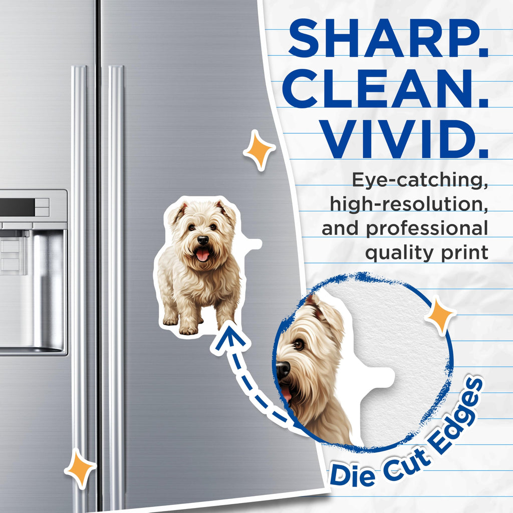 (2 Pack) Westie Dog Magnets - Cute West Highland Terrier Puppy Art - Animal Lover Pet Parent Decor - 5 Inches On Longest Side - Thick Durable Magnet - Made in USA - MAG28070