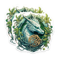 (2 Pack) White Dragon Magnets - Celtic Knot Art - Mythical Creature Decor - Fantasy Art Collectible - 5 Inches On Longest Side - Thick Durable Magnet - Made in USA - MAG24479