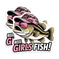 (2 Pack) Reel Girls Fish Magnets - Funny Bass Fishing Angler Lady - Fisherwoman Outdoor Enthusiast Design - 5 Inches On Longest Side - Thick Durable Magnet - Made in USA - MAG37923