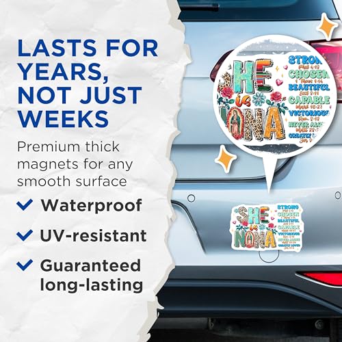 (2 Pack) She is Nona Magnets Magnets - 5" On Longest Side - Made in USA - Sticks to Refrigerators & Metal Surfaces - MAG8467