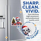 (2 Pack) Dalmatian Puppy Magnets - Christmas Dog Decor - Holiday Refrigerator Art - 5 Inches On Longest Side - Thick Durable Magnet - Made in USA - MAG26812
