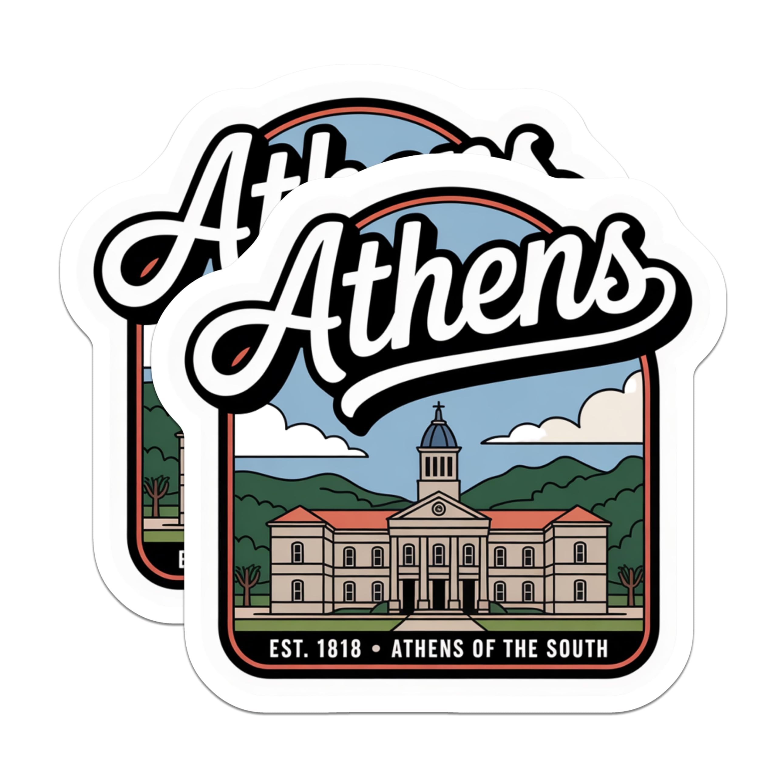(2 Pack) Athens Georgia Magnets - Athens of The South - University City Souvenir - 5" On Longest Side - Premium Magnet - for Cars, Refrigerators, Toolboxes, Lockers - Made in USA - MAG18732