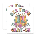 (2 Pack) Crayon Magnets - Get Your Cray On - Floral Pencil Magnets Fridge Decor - 5" On Longest Side - Premium Magnet - for Cars, Refrigerators, Toolboxes, Lockers - Made in USA - MAG17348