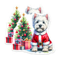 (2 Pack) Westie Christmas Dog Magnets - Santa Puppy Refrigerator Decor - Holiday Pet Lover Accessories - 5 Inches On Longest Side - Thick Durable Magnet - Made in USA - MAG28221