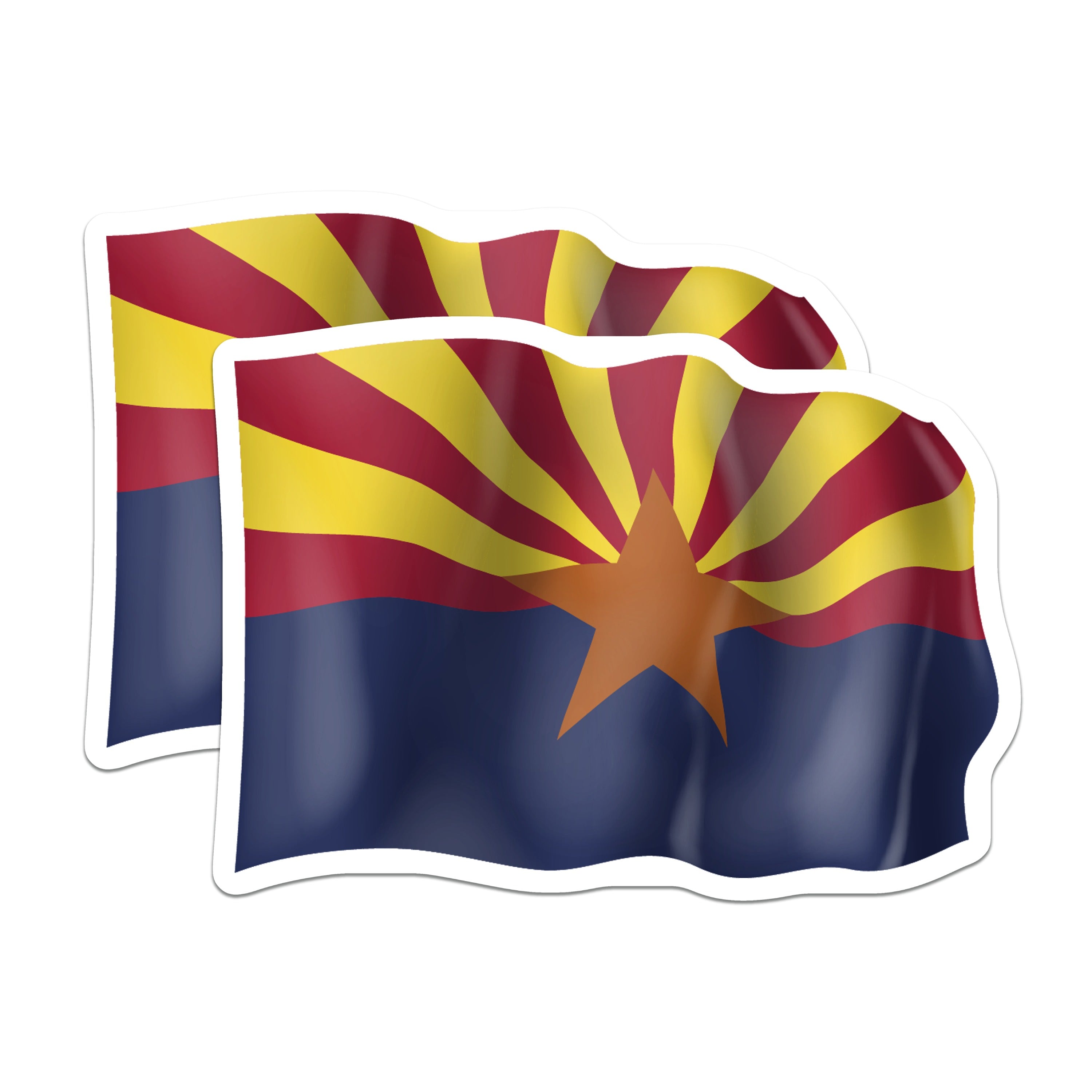 (2 Pack) Arizona State Flag Magnets - Arizona Souvenir - State Pride Decor - Fridge Locker Emblem - 5 Inches On Longest Side - Thick Durable Magnet - Made in USA - MAG36339