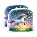 (2 Pack) Magical Unicorn Magnets - Fantasy Fridge Decor - Dreamy Firefly Art - Kids Room Accessory - 5 Inches On Longest Side - Thick Durable Magnet - Made in USA - MAG36096
