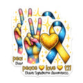 (2 Pack) Down Syndrome Awareness Magnets - Peace Love T21-5" On Longest Side - for Cars, Fridges, Toolboxes - Made in USA - MAG8198