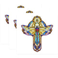 (3 Pack) Dragonfly Decals - Stained Glass Look - Laptop Decals - 3 Inches On Longest Side - Easy Peel & Apply - Made in USA - 3MCS8723