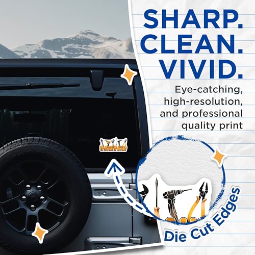 (2 Pack) Dad Pawpaw Tool Stickers - Funny Dad Tool Stickers - Father's Day Dad Stickers - 5" On Longest Side - Sticks to Any Smooth Flat Surface - Made in USA - BMCS3240