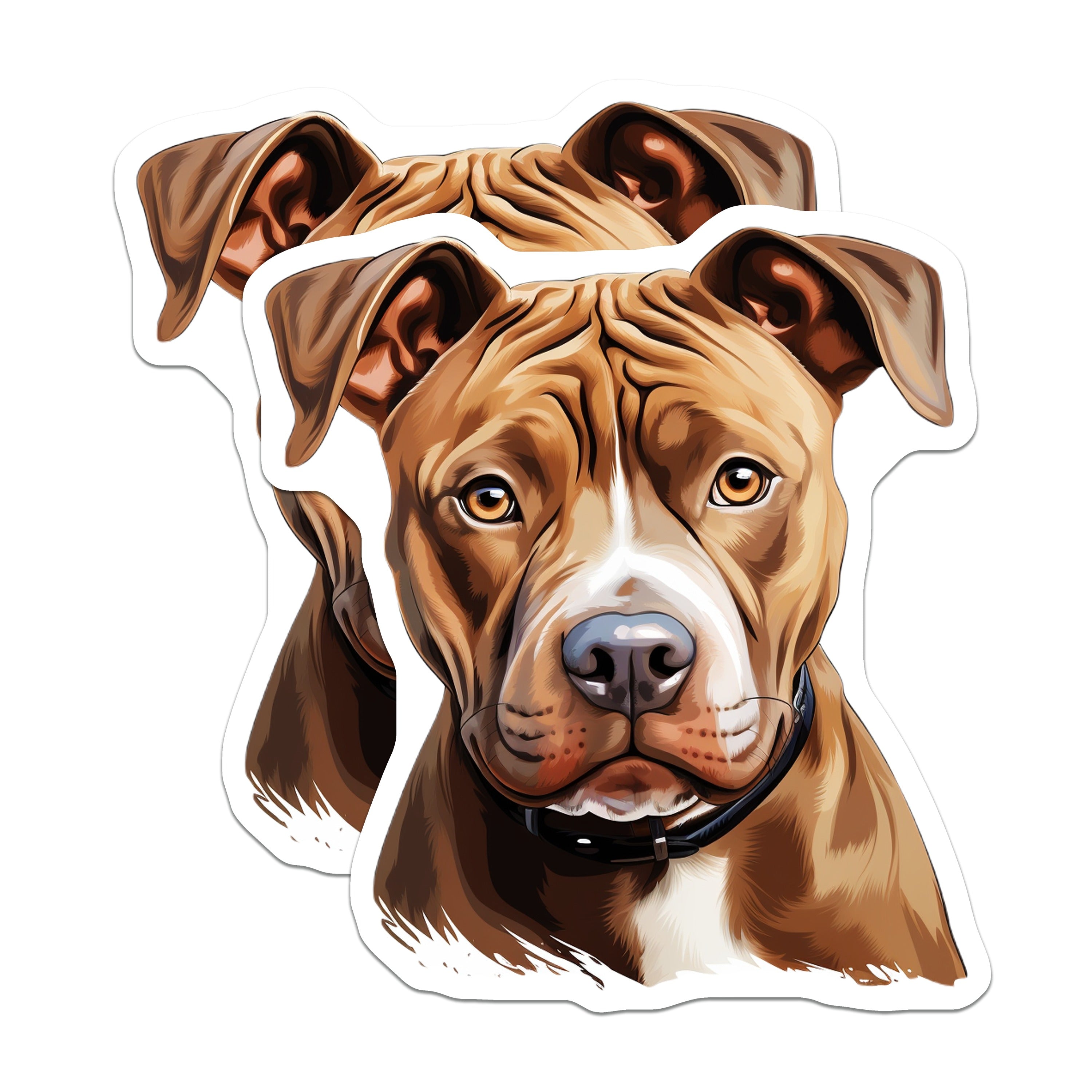 (2 Pack) Pitbull Dog Magnets - Dog Lover Owner Fridge Decor - Animal Art Locker Magnet - 5 Inches On Longest Side - Thick Durable Magnet - Made in USA - MAG36242