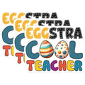 (3 Pack) Eggstra Cool Teacher Decals - Easter Egg Decor - Teacher Appreciation - 3 Inches On Longest Side - Easy Peel & Apply - Made in USA - 3MCS6915