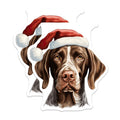 (2 Pack) German Shorthaired Pointer Magnets - Christmas Dog Holiday Decor - GSP Santa Hat Pet Art - 5 Inches On Longest Side - Thick Durable Magnet - Made in USA - MAG23750