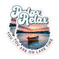 (2 Pack) Lake Time Magnets - Relaxing Sunset Boat Scene - Cabin Decor - Outdoor Lover Vacation Vibe - 5 Inches On Longest Side - Thick Durable Magnet - Made in USA - MAG36749