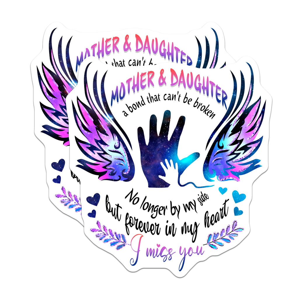 (2 Pack) Mother Daughter Magnets - Memorial Remembrance Decor - Celestial Bond Keepsake for Loved Ones - 5 Inches On Longest Side - Thick Durable Magnet - Made in USA - MAG37856