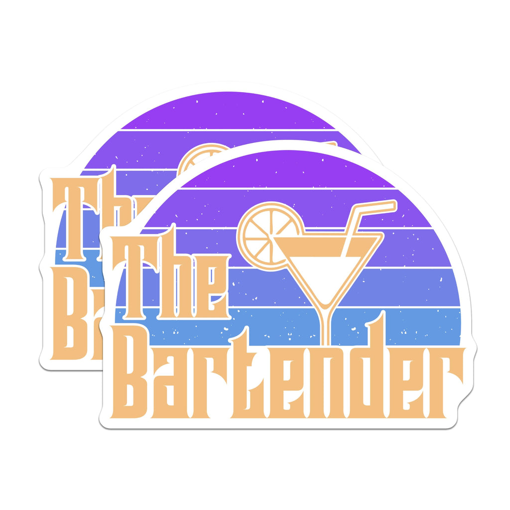 (2 Pack) Bartender Stickers - Cocktail Lover Decals - Mixologist Stickers - 5" On Longest Side - Sticks to Smooth Flat Surfaces - Made in USA - BMCS18120