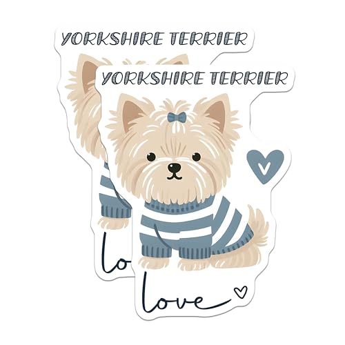 (2 Pack) Yorkshire Terrier Magnets - Cute Dog Magnets - Love Printed Dog Magnets - 5" On Longest Side - for Cars, Fridges, Toolboxes - Made in USA - MAG7311