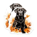 (2 Pack) Black Lab Dog Magnets - Autumn Labrador Retriever Decor - Fall Pet Owner Kitchen Art - 5 Inches On Longest Side - Thick Durable Magnet - Made in USA - MAG29121