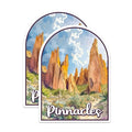 (2 Pack) Pinnacles National Park Bumper Magnet - US National Park - Choose from 63 Parks - 5" On Longest Side - Decal for Car Bumper, Laptop, Water Bottle, Wall, and Window - MAG1559