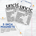 (2 Pack) Uncle Nutritional Facts Magnets - Funny Gift for Uncle - Super Awesome Uncle - Humor Quote for Uncle - 5" On Longest Side - for Cars, Fridges, Toolboxes - Made in USA - MAG4528