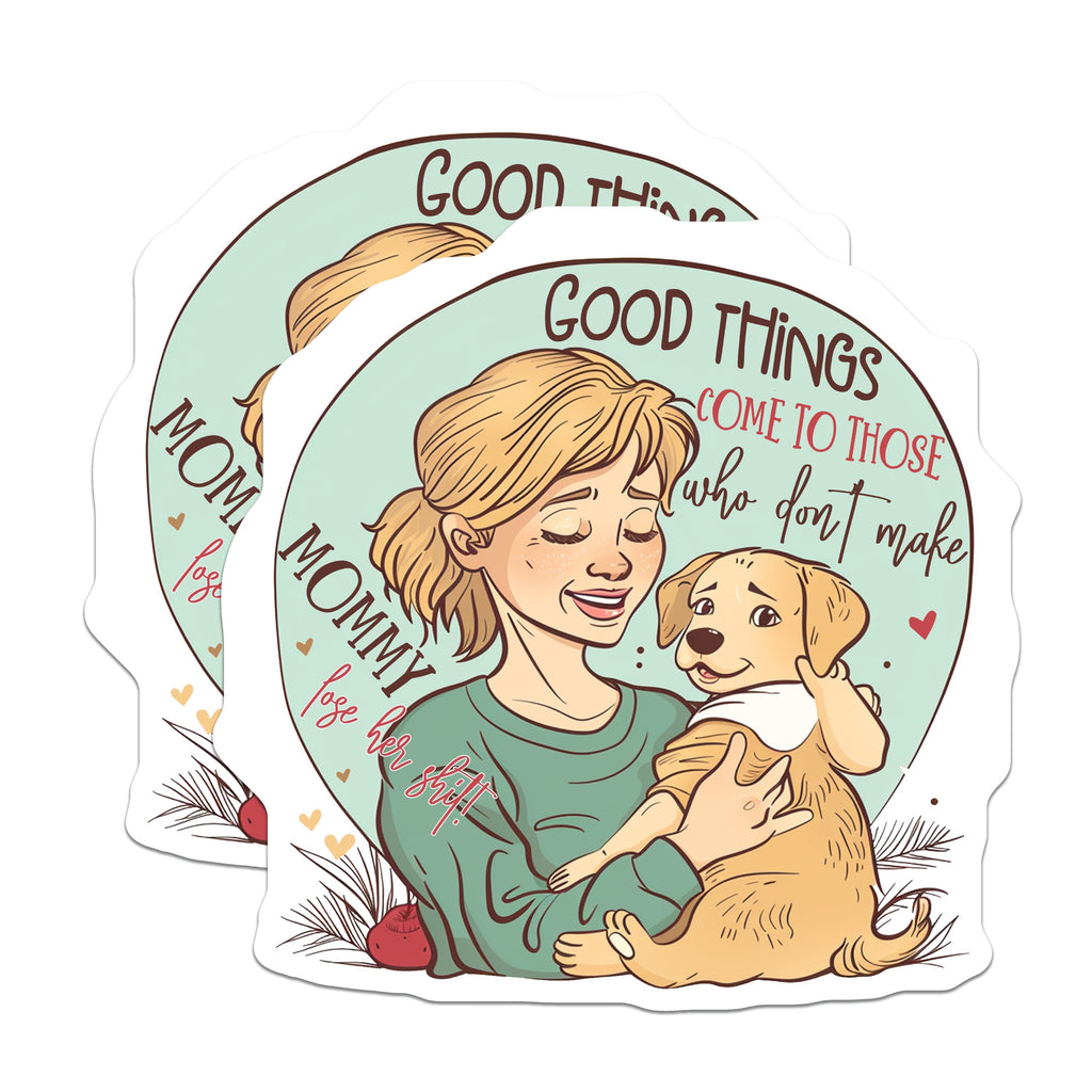 (2 Pack) Dog Mom Magnets - Funny Puppy Parent Saying - Sassy Pet Lover Refrigerator Decor - 5 Inches On Longest Side - Thick Durable Magnet - Made in USA - MAG37584