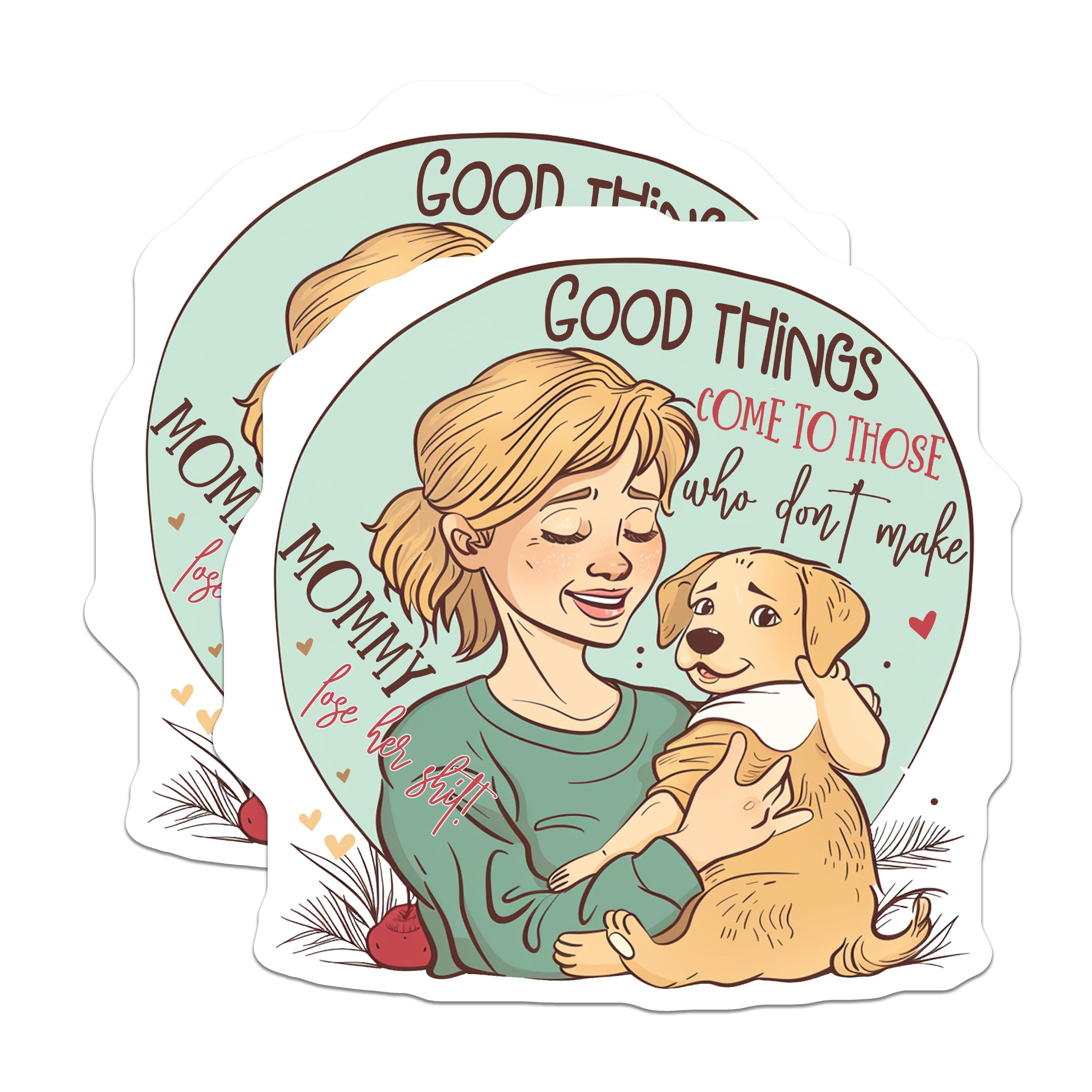 (2 Pack) Dog Mom Magnets - Funny Puppy Parent Saying - Sassy Pet Lover Refrigerator Decor - 5 Inches On Longest Side - Thick Durable Magnet - Made in USA - MAG37584