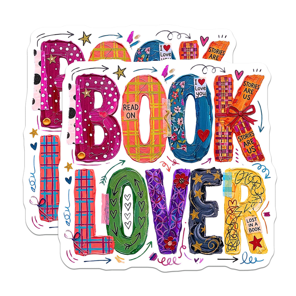 (2 Pack) Book Lover Magnets - Reader Literary Decor - Bibliophile Art Fridge Accent - Teacher Appreciation Present - 5 Inches On Longest Side - Thick Durable Magnet - Made in USA - MAG36015