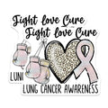 (2 Pack) Fight Love Cure Magnets - Lung Cancer Awareness - Boxing Gloves Heart Ribbon - 5" On Longest Side - for Cars, Fridges, Toolboxes - Made in USA - MAG4290