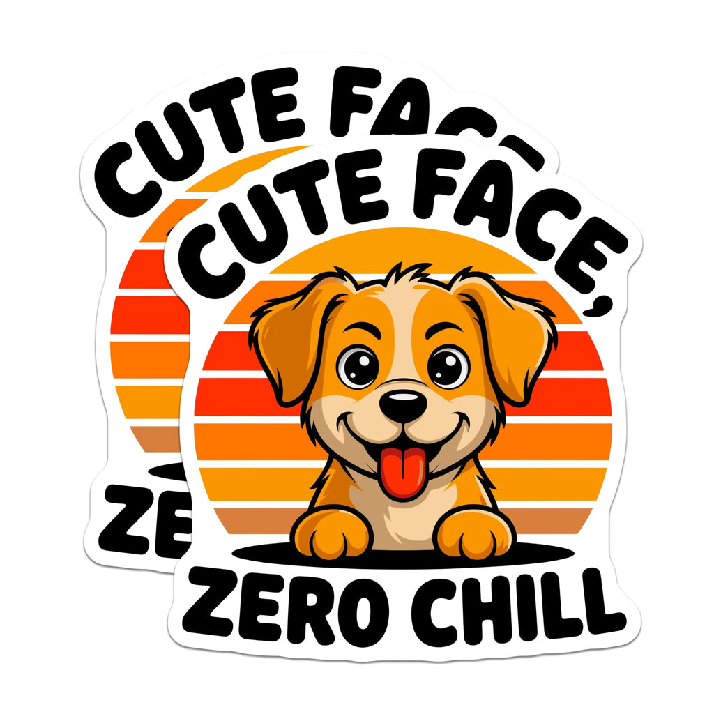 (2 Pack) Cute Face Zero Chill Magnets - Funny Dog Puppy Decor - Canine Lover Item - 5 Inches On Longest Side - Thick Durable Magnet - Made in USA - MAG24882