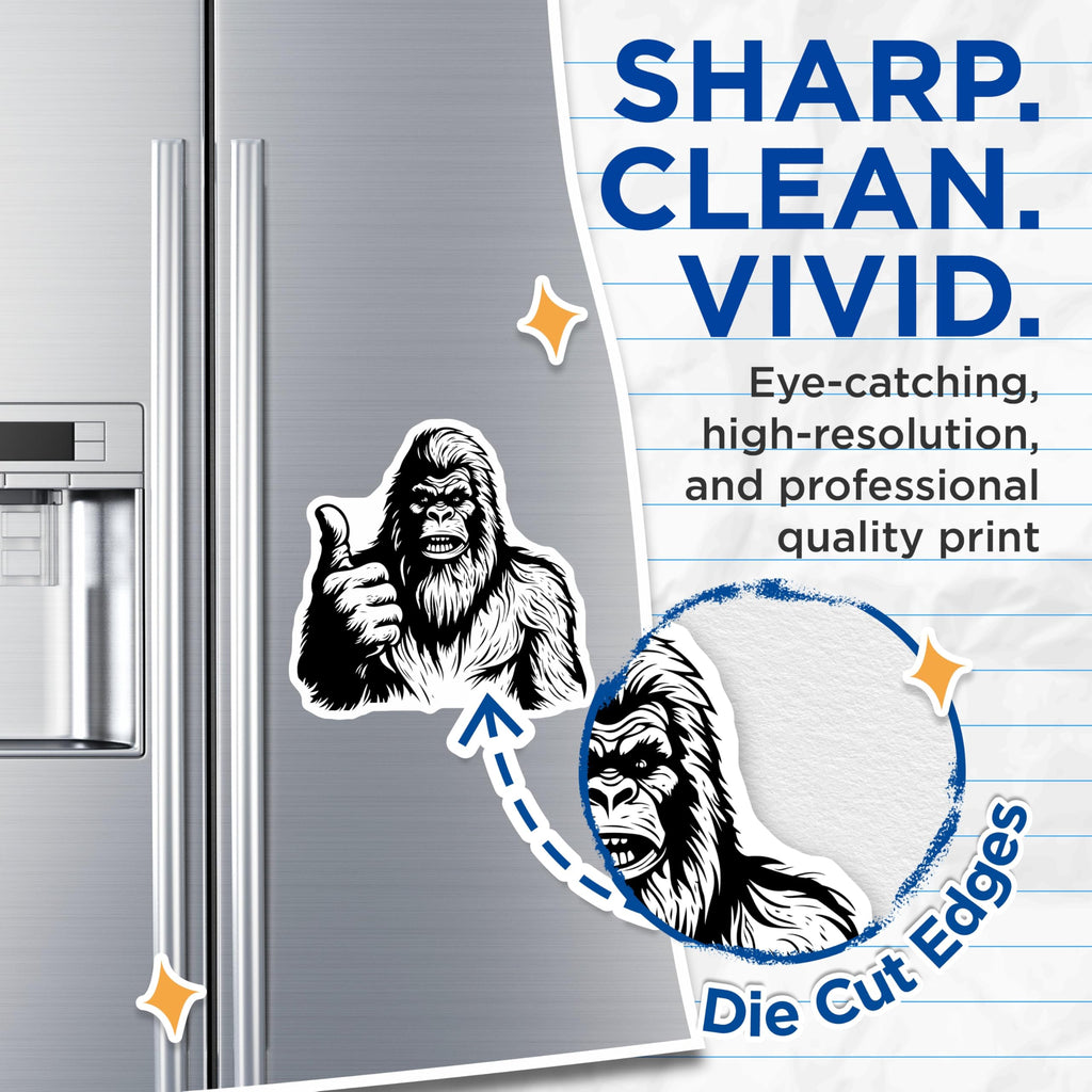 (2 Pack) Gorilla Thumbs Up Magnets - Strong Primate Decor - Positive Vibe Refrigerator Display - 5 Inches On Longest Side - Thick Durable Magnet - Made in USA - MAG20330