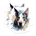 (2 Pack) Blue Heeler Magnets - Australian Cattle Dog Art - Watercolor Pet Decor - 5 Inches On Longest Side - Thick Durable Magnet - Made in USA - MAG23278