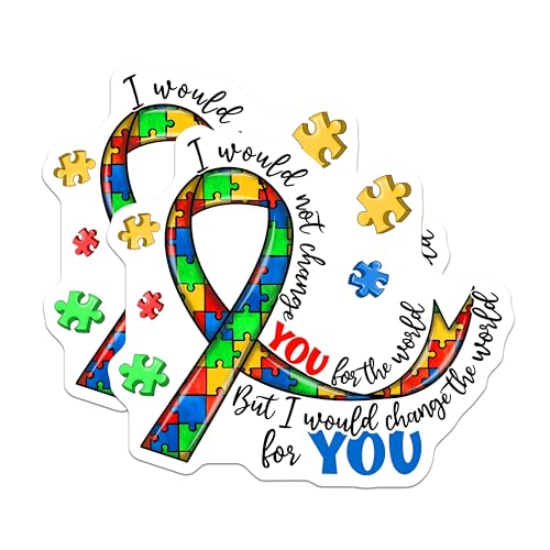 (2 Pack) Autism Awareness Magnets Magnets - Inspirational Autism Quote - Colorful Puzzle Ribbon Magnet - 5" On Longest Side - Made in USA - Sticks to Refrigerators & Metal Surfaces - MAG9176