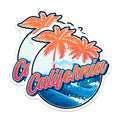 (2 Pack) California Magnets - Palm Trees - Wave Illustration - 5" On Longest Side - Premium Magnet - for Cars, Refrigerators, Toolboxes, Lockers - Made in USA - MAG18697