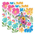 (3 Pack) Floral Sea Turtle Decals - Boho Flower Laptop Sticker - Decorative Animal Decal - 3 Inches On Longest Side - Easy Peel & Apply - Made in USA - 3MCS8642