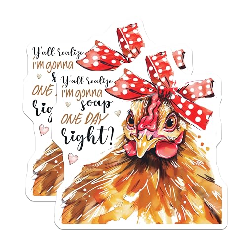(2 Pack) Chicken Magnets - Farmhouse Magnets - Funny Kitchen Magnets - Animal Magnets - 5" On Longest Side - for Cars, Fridges, Toolboxes - Made in USA - MAG4361
