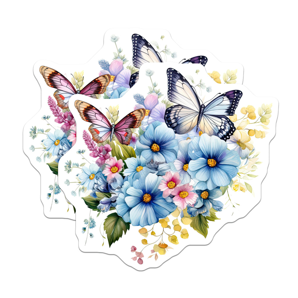 (2 Pack) Butterfly Floral Magnets - Fridge Magnets - Decorative Magnets - 5" On Longest Side - Premium Magnet - for Cars, Refrigerators, Toolboxes, Lockers - Made in USA - MAG15862