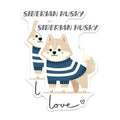 (2 Pack) Siberian Husky Stickers - Cute Dog Stickers - Pet Lover Decals - 5" On Longest Side - Sticks to Smooth Flat Surfaces - Made in USA - BMCS7310