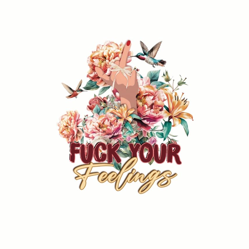 (3 Pack) Floral Middle Finger Decals - Funny Quote Laptop Decal - Sarcastic Feelings Decals - 3 Inches On Longest Side - Easy Peel & Apply - Made in USA - 3MCS7795