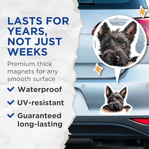 (2 Pack) Adorable Canine Decor Magnet - 5" On Longest Side - Sticks to Smooth Flat Surfaces - Made in USA - MAG10272