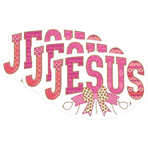(3 Pack) Jesus Decals - Religious Decals - Faith Inspired Stickers - 3 Inches On Longest Side - Easy Peel & Apply - Made in USA - 3MCS7685