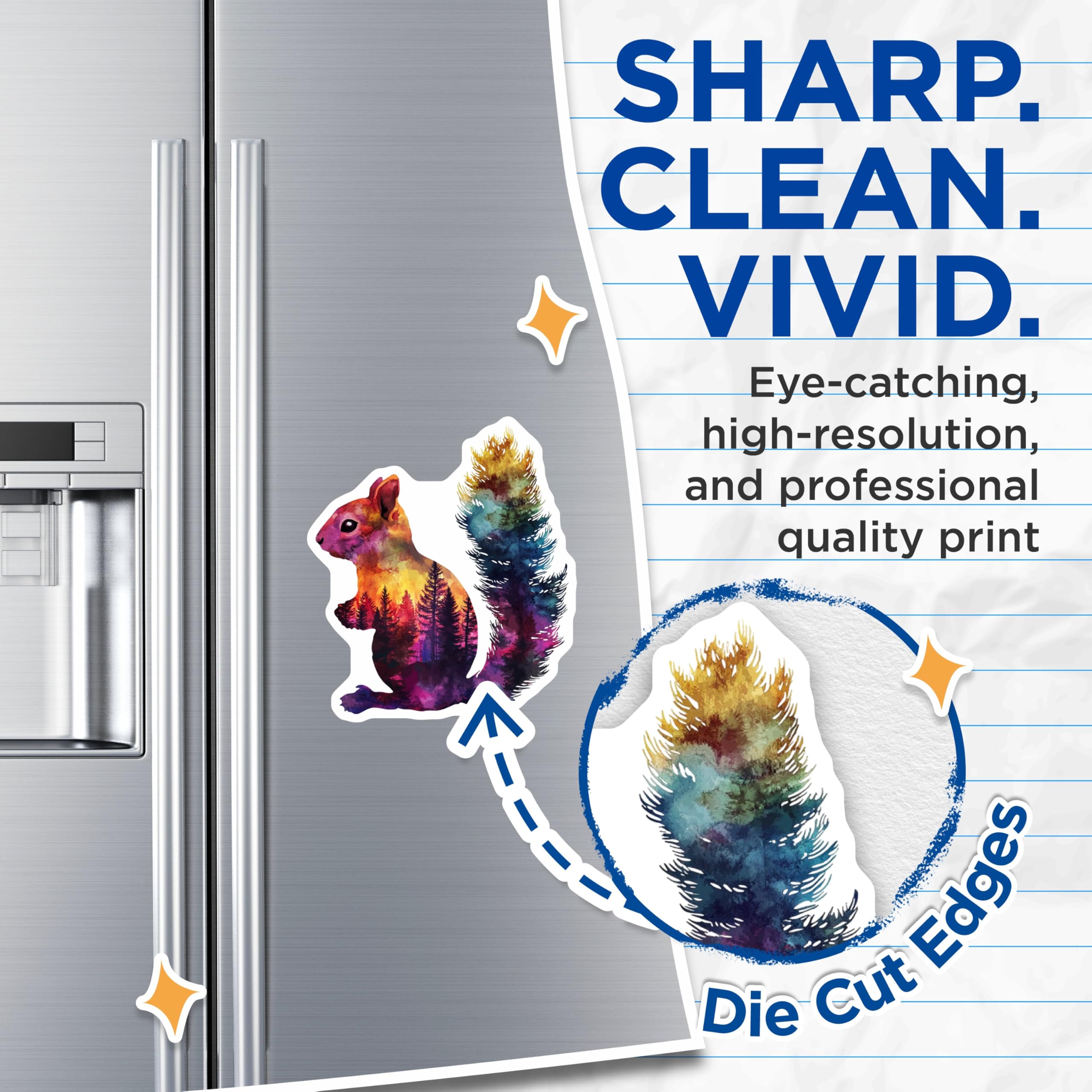 (2 Pack) Squirrel Magnets - Watercolor Forest - Animal Fridge Magnets - 5" On Longest Side - Premium Magnet - for Cars, Refrigerators, Toolboxes, Lockers - Made in USA - MAG15340