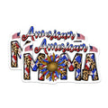 (2 Pack) American Mama Magnets - Patriotic Leopard Print Sunflower - USA Flag Refrigerator Decor - 5 Inches On Longest Side - Thick Durable Magnet - Made in USA - MAG24732