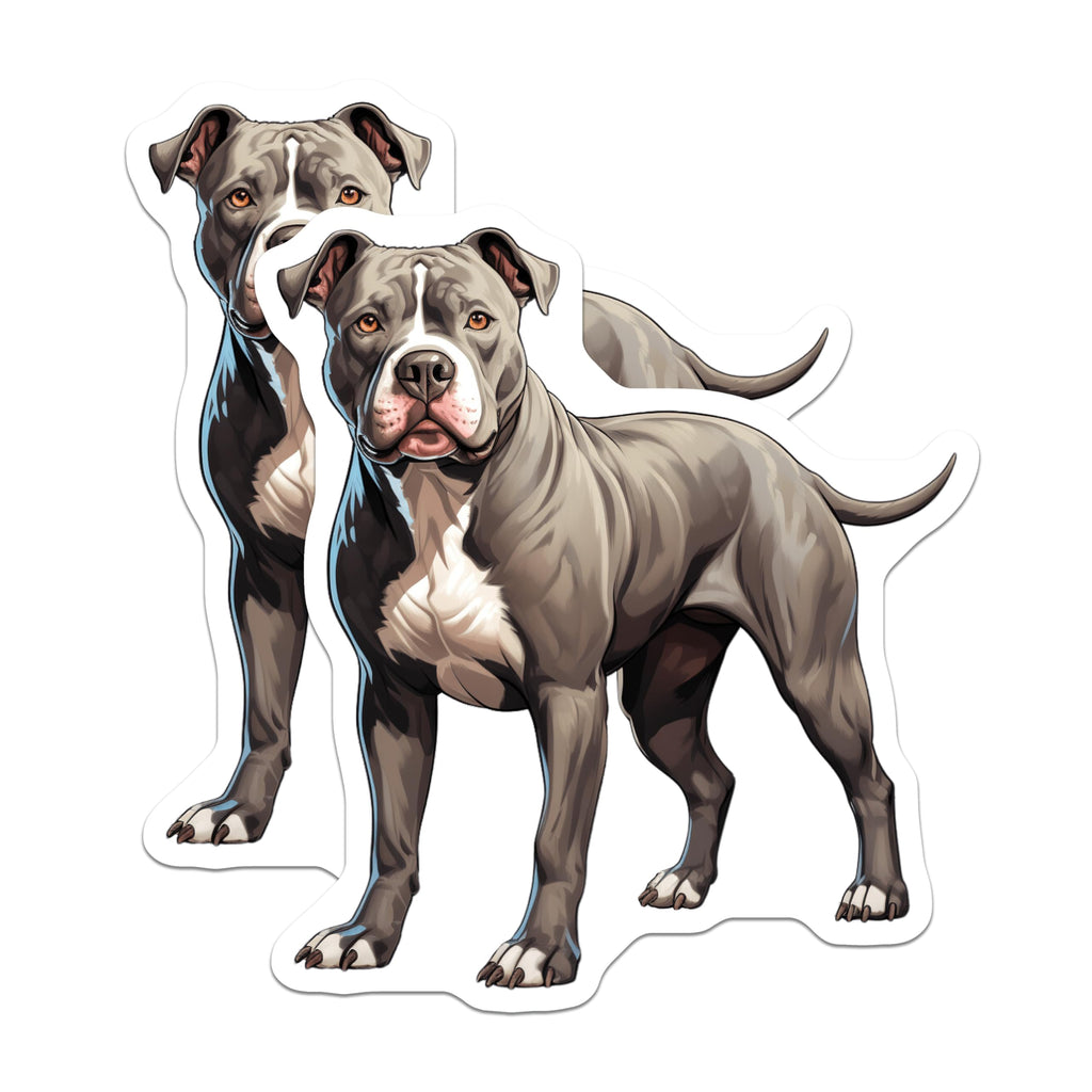 (2 Pack) Pitbull Dog Magnets - American Staffordshire Terrier - Dog Mom Pet Parent Decor - 5 Inches On Longest Side - Thick Durable Magnet - Made in USA - MAG26105
