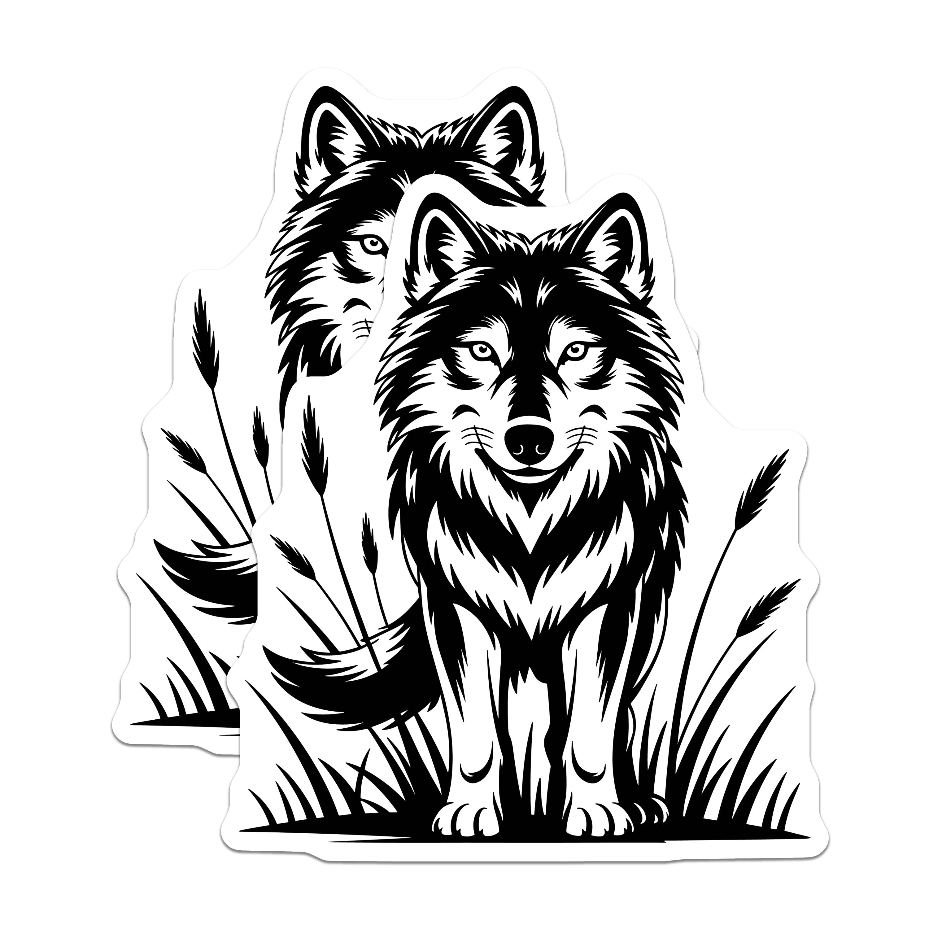 (2 Pack) Forest Wolf Magnets - Wildlife Decor - Woodland Animal Art - Nature Lover - Fridge Cabinet Magnets - 5 Inches On Longest Side - Thick Durable Magnet - Made in USA - MAG36342