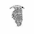 (3 Pack) Illinois Decals - Home State Love - Mandala Art Stickers - 3 Inches On Longest Side - Easy Peel & Apply - Made in USA - 3MCS7822